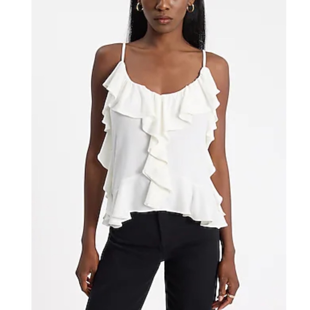 Elegant Black Ruffle Women's Top
